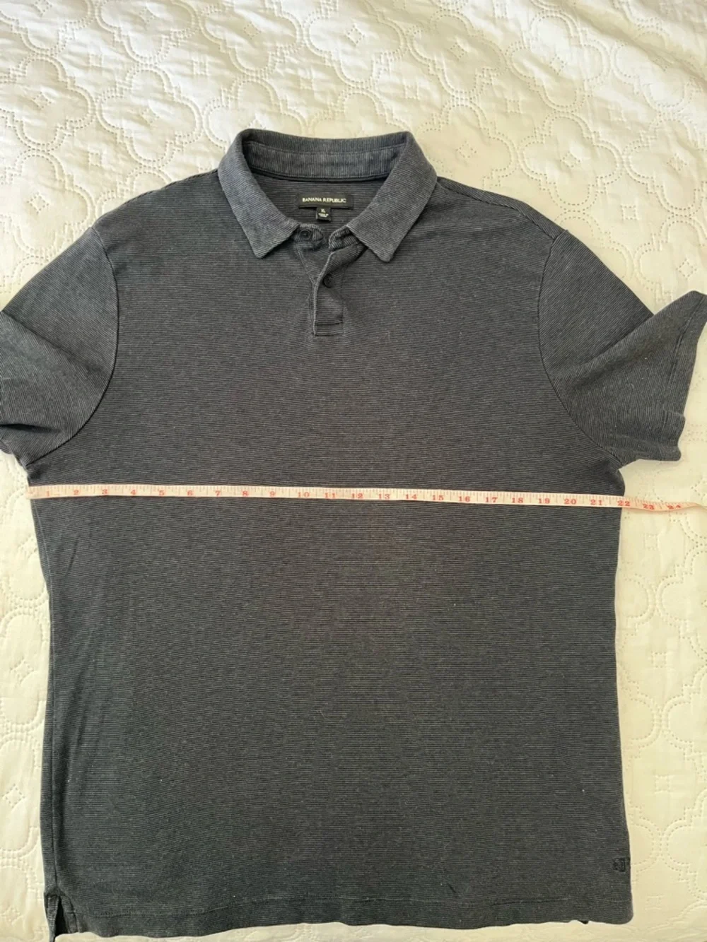 Banana Republic Premium 100% Cotton Polo - Dark Charcoal Gray - Men's XL